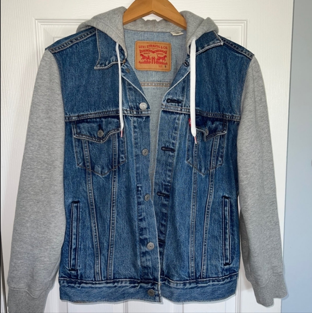 Hybrid Hooded Trucker Levi Denim Jacket
